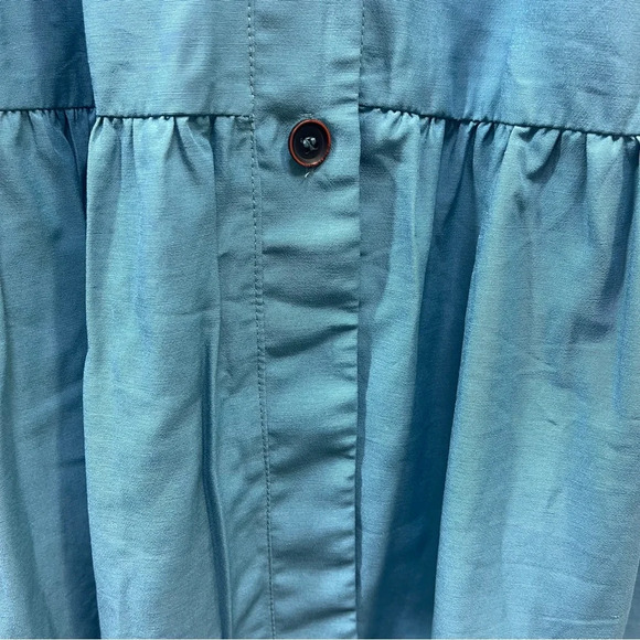 AMKOYAM Women's Puff Sleeve Tie Neck Swing Button Down Ruffle Maxi Dress… - Picture 4 of 9